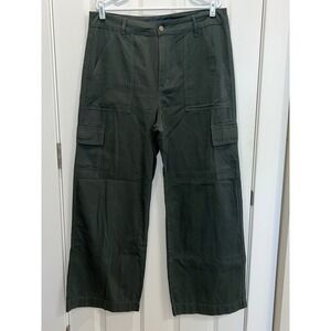 Indigo Rising Women Olive Green Wide Leg Cargo Pants Size 17/18 PW2004636 Cotton